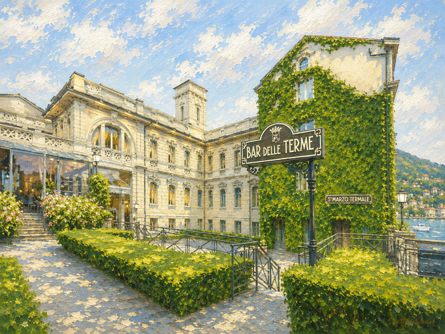 Albergo Terminus ivy-covered building