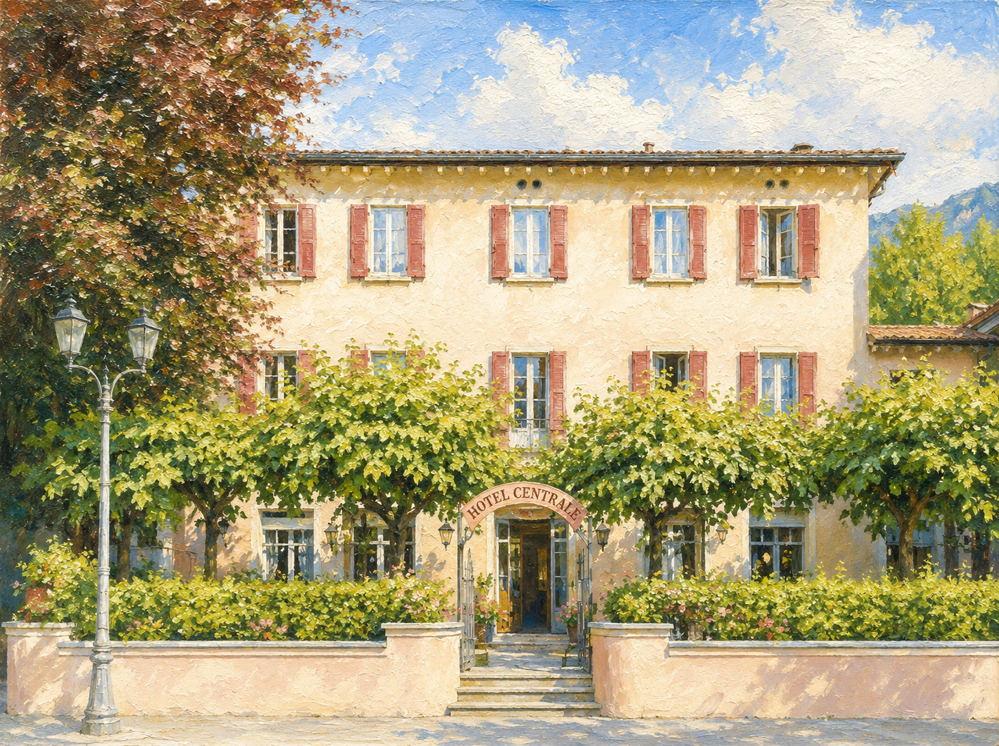 Hotel Centrale entrance in Cernobbio