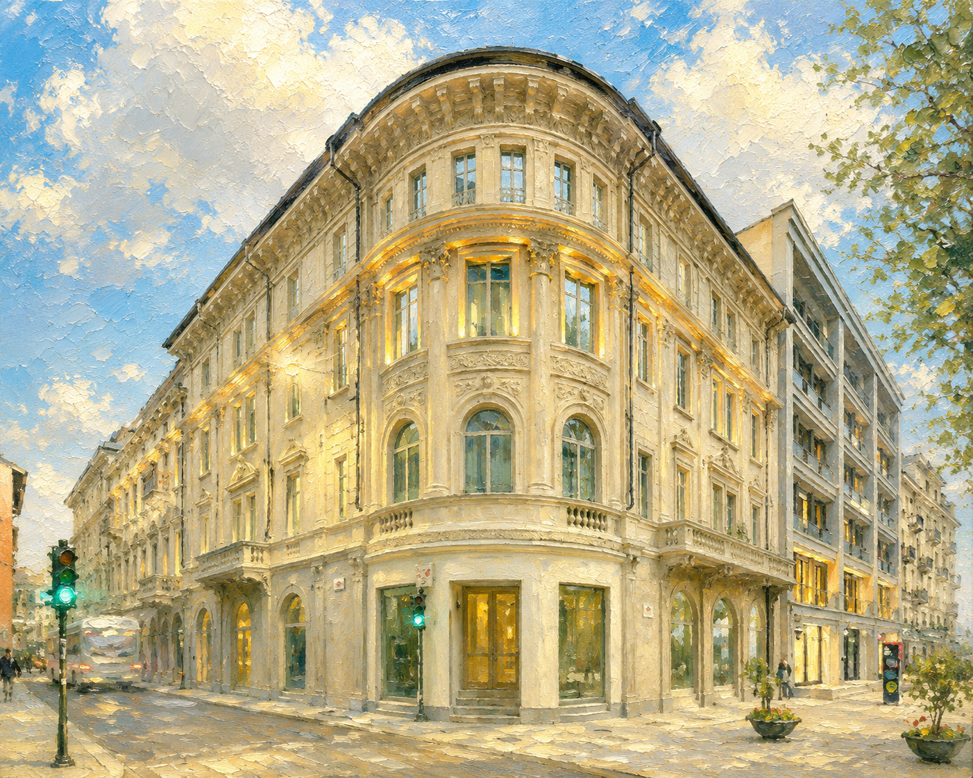Palazzo San Gottardo corner facade