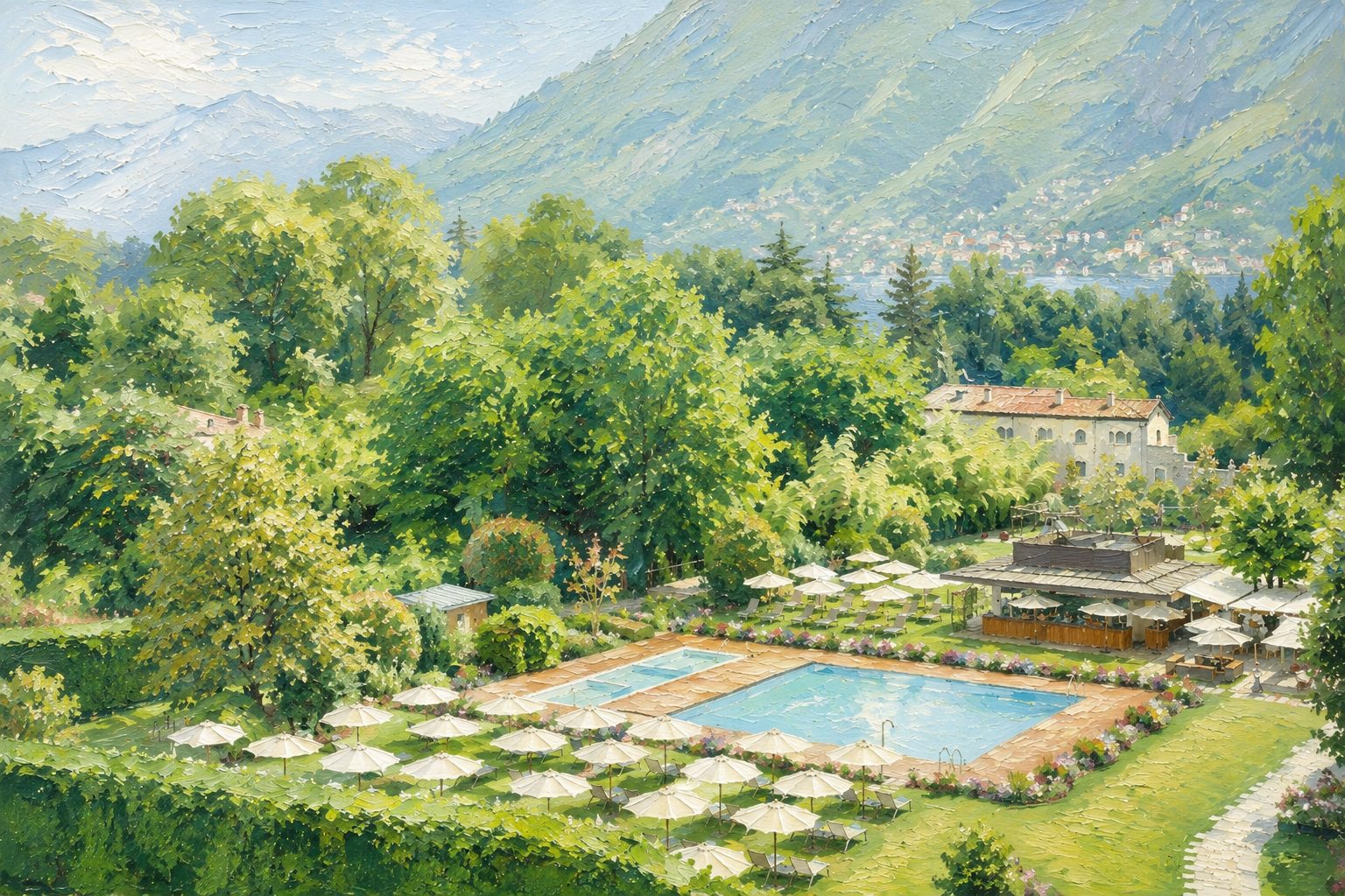 Sheraton Lake Como pool and gardens