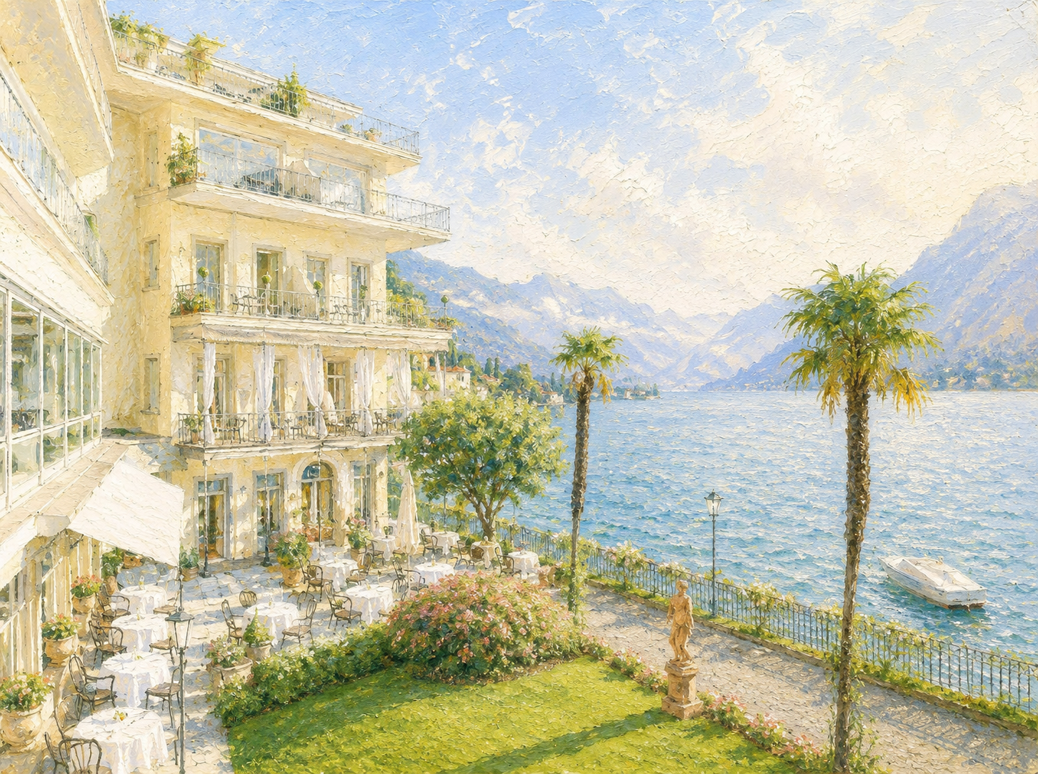 Villa Flori lakefront terrace